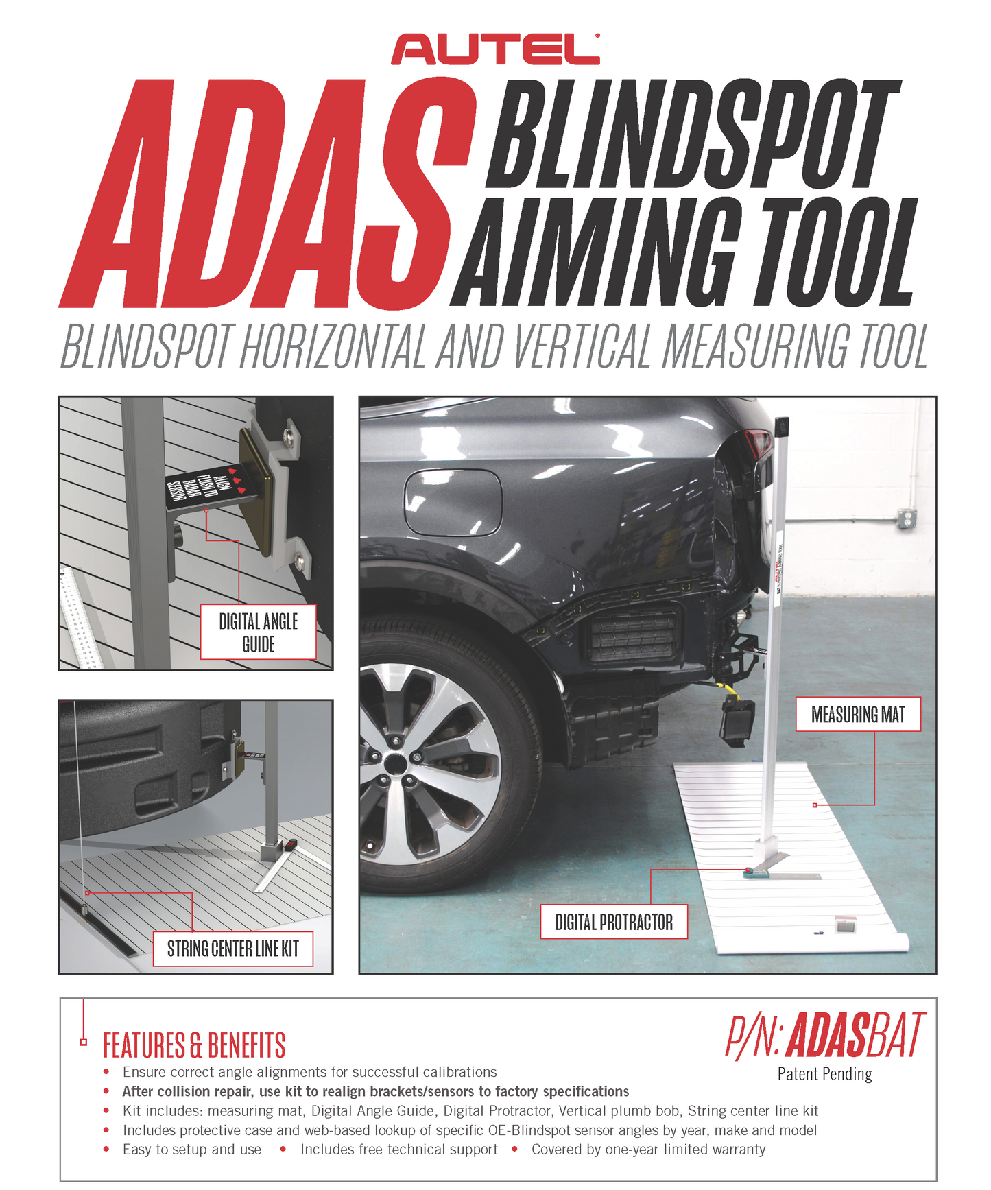 Autel ADASBAT: ADAS Blind Spot Aiming Tool Kit