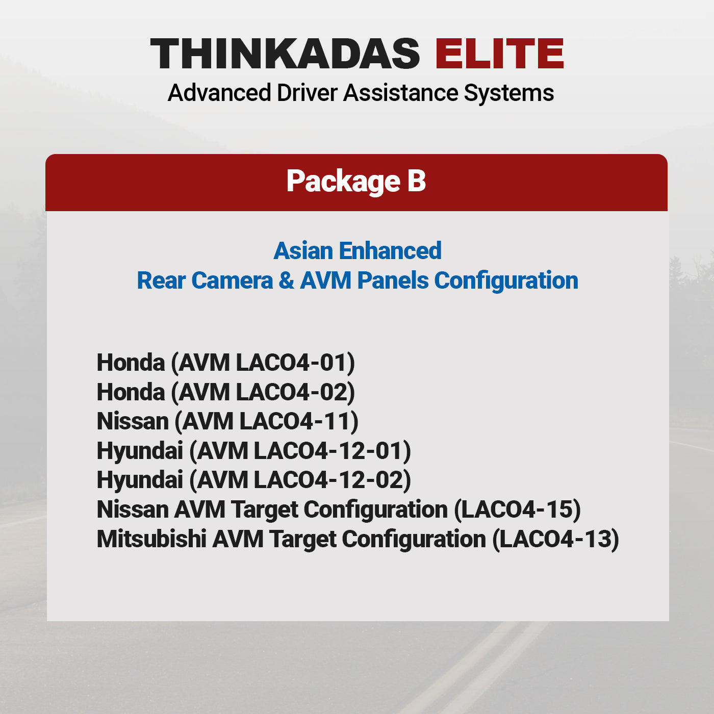 Professional Advanced Driver Assistance System - THINKADAS ASIA (Package B)