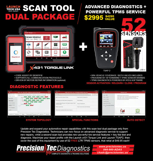 DUAL PACKAGE X431 Torque Link + TSAP-2 TPMS Tool & FREE 52 LTR TPMS Sensors